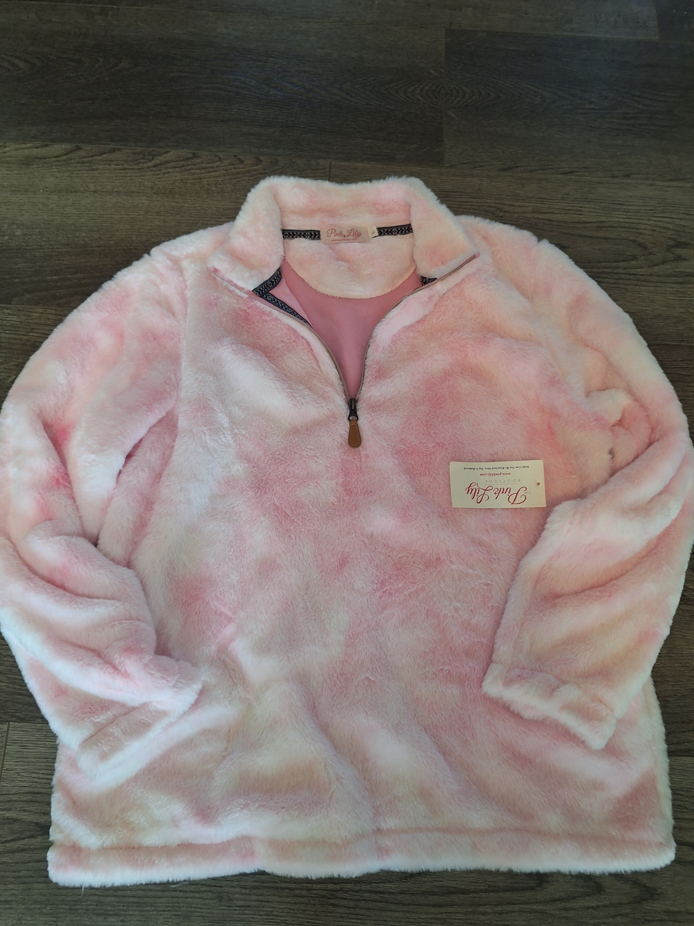 Pink Lily Womens Half Zip Plush Fleece